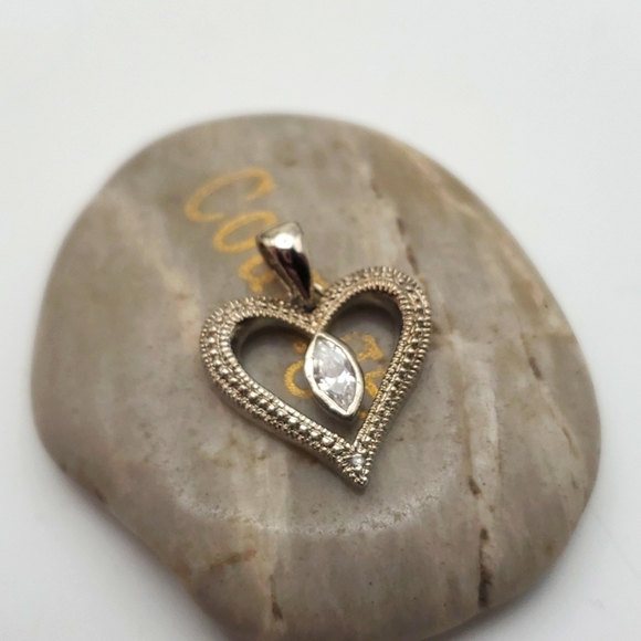 Infinity heart pendant art deco sterling - Picture 1 of 3